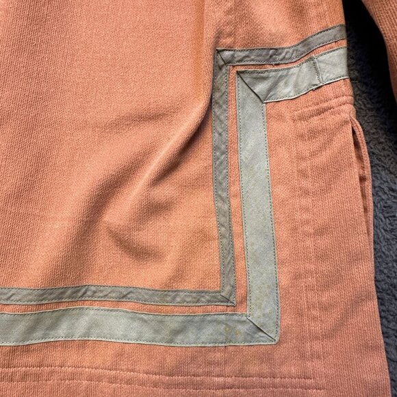 Vintage Unique Rose Corduroy Tunic With Nehru Collar & Quilted Bodice - Picture 10 of 16